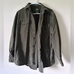 Olive Green Men's Shirt Jacket
